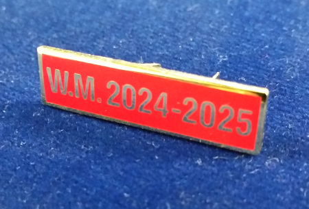 Breast Jewel Middle Date Bar 'WM 2024-2025 - Gilt on Red Enamel
